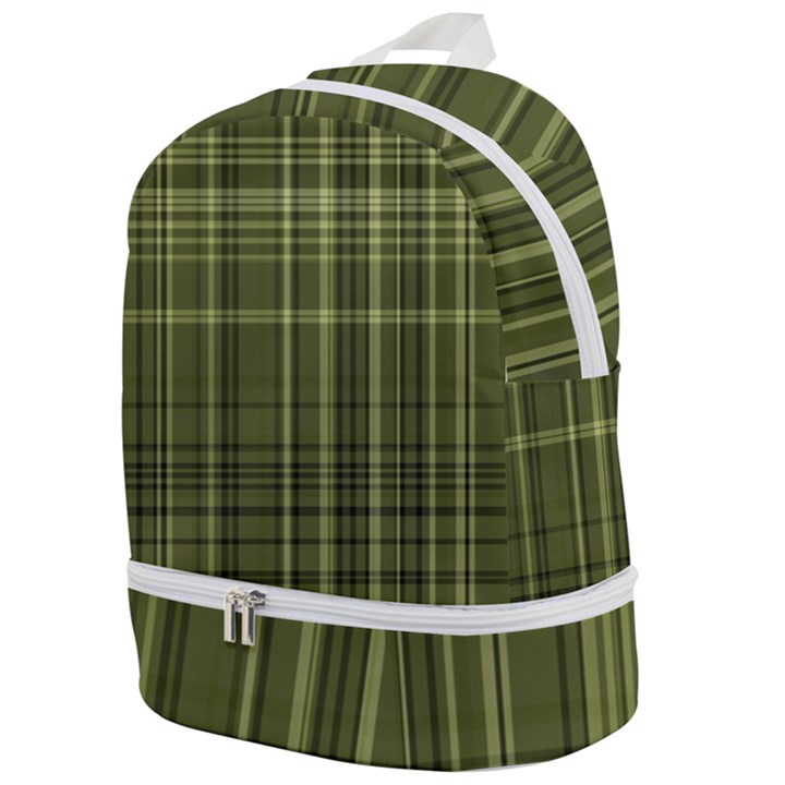 Green Madras Plaid Zip Bottom Backpack