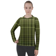 Green Madras Plaid Women s Pique Long Sleeve Tee