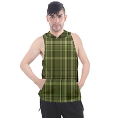 Green Madras Plaid Men s Sleeveless Hoodie