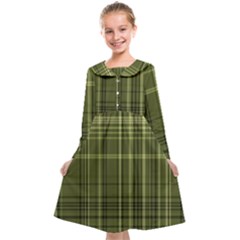 Green Madras Plaid Kids  Midi Sailor Dress