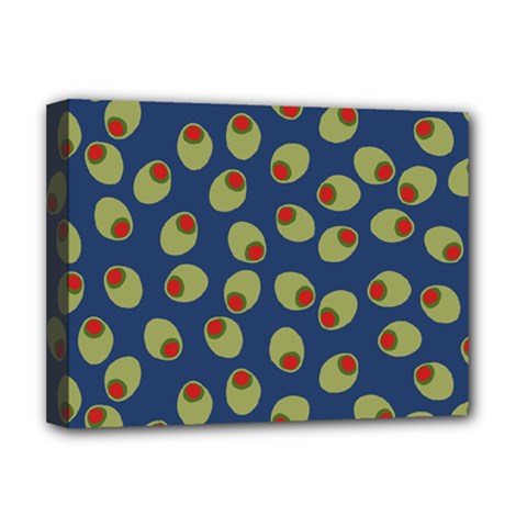 Green Olives With Pimentos Deluxe Canvas 16  X 12  (stretched)  by SpinnyChairDesigns