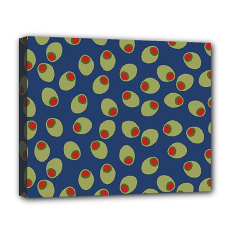 Green Olives With Pimentos Deluxe Canvas 20  X 16  (stretched) by SpinnyChairDesigns