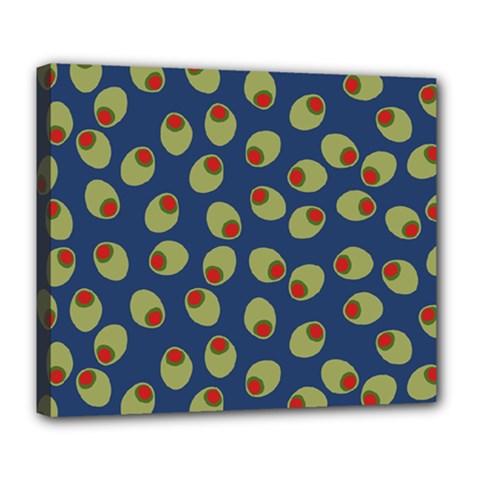 Green Olives With Pimentos Deluxe Canvas 24  X 20  (stretched) by SpinnyChairDesigns