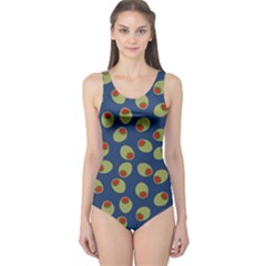 Green Olives With Pimentos One Piece Swimsuit by SpinnyChairDesigns