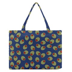 Green Olives With Pimentos Zipper Medium Tote Bag by SpinnyChairDesigns