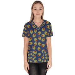 Green Olives With Pimentos Women s V-neck Scrub Top by SpinnyChairDesigns