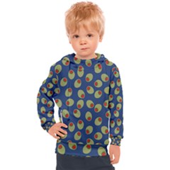 Green Olives With Pimentos Kids  Hooded Pullover by SpinnyChairDesigns