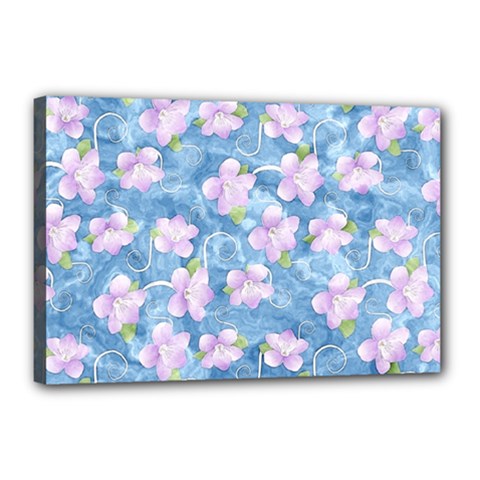 Watercolor Violets Canvas 18  X 12  (stretched) by SpinnyChairDesigns