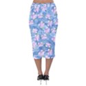 Watercolor Violets Velvet Midi Pencil Skirt View2