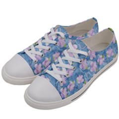 Watercolor Violets Women s Low Top Canvas Sneakers by SpinnyChairDesigns