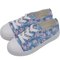 Watercolor Violets Kids  Low Top Canvas Sneakers by SpinnyChairDesigns