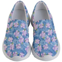 Watercolor Violets Kids Lightweight Slip Ons by SpinnyChairDesigns