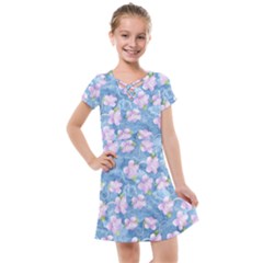 Watercolor Violets Kids  Cross Web Dress by SpinnyChairDesigns