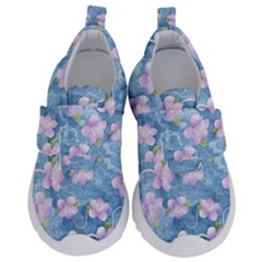 Watercolor Violets Kids  Velcro No Lace Shoes by SpinnyChairDesigns