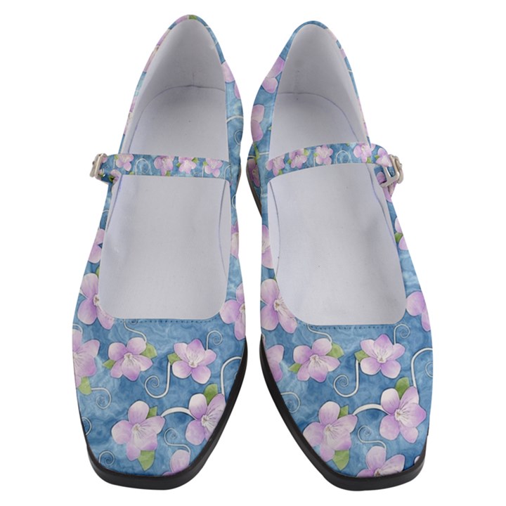 Watercolor Violets Women s Mary Jane Shoes