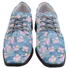 Watercolor Violets Women Heeled Oxford Shoes by SpinnyChairDesigns