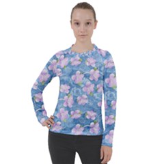 Watercolor Violets Women s Pique Long Sleeve Tee