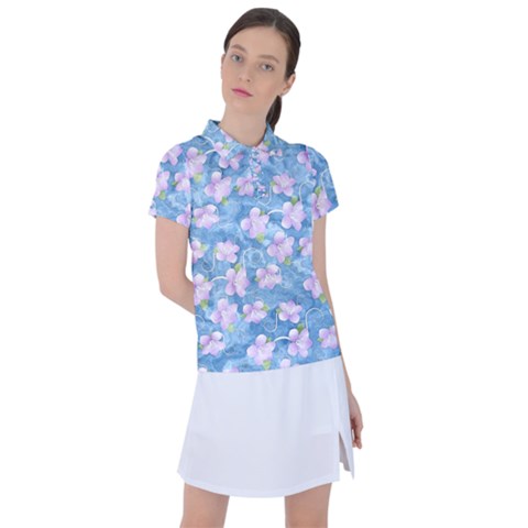 Watercolor Violets Women s Polo Tee by SpinnyChairDesigns