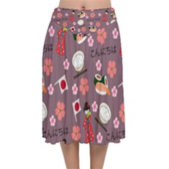 Japan Girls Velvet Flared Midi Skirt by kiroiharu