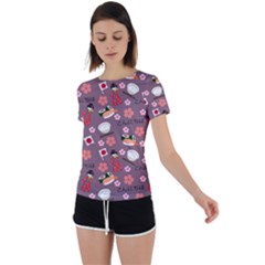 Japan Girls Back Circle Cutout Sports Tee