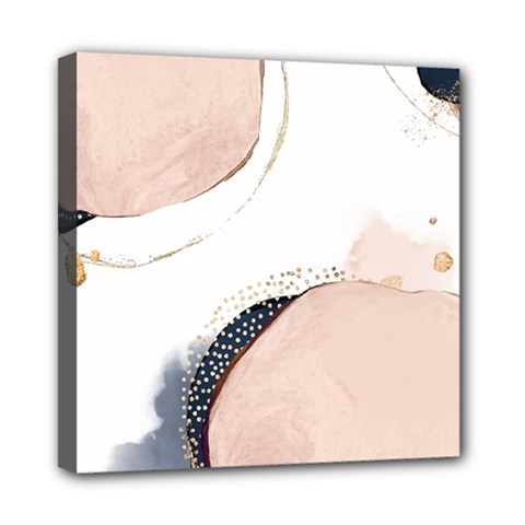 Pink And Blue Marble Mini Canvas 8  X 8  (stretched)