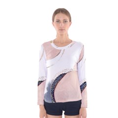 Pink And Blue Marble Women s Long Sleeve Tee