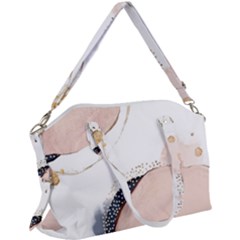 Pink And Blue Marble Canvas Crossbody Bag