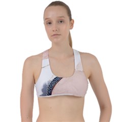 Pink And Blue Marble Criss Cross Racerback Sports Bra