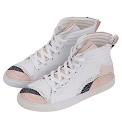 Pink And Blue Marble Men s Hi-top Skate Sneakers by kiroiharu