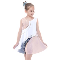 Pink And Blue Marble Kids  Summer Dress by kiroiharu