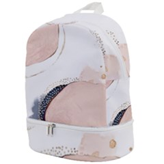 Pink And Blue Marble Zip Bottom Backpack