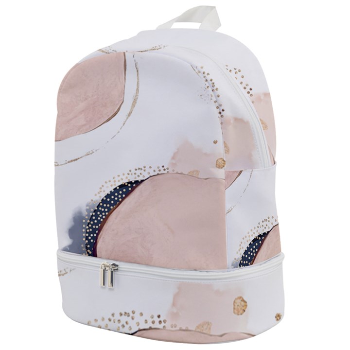 Pink and Blue Marble Zip Bottom Backpack