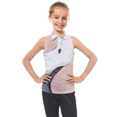 Pink And Blue Marble Kids  Sleeveless Polo Tee