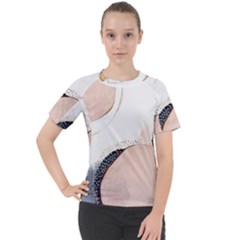 Pink And Blue Marble Women s Sport Raglan Tee