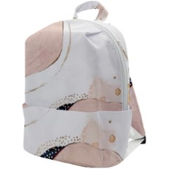 Pink And Blue Marble Zip Up Backpack