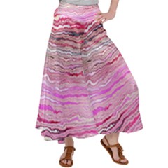 Pink Abstract Stripes Satin Palazzo Pants by SpinnyChairDesigns