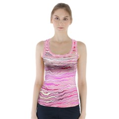 Pink Abstract Stripes Racer Back Sports Top by SpinnyChairDesigns