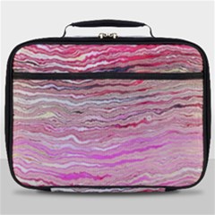 Pink Abstract Stripes Full Print Lunch Bag by SpinnyChairDesigns