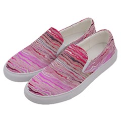 Pink Abstract Stripes Men s Canvas Slip Ons by SpinnyChairDesigns