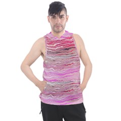 Pink Abstract Stripes Men s Sleeveless Hoodie