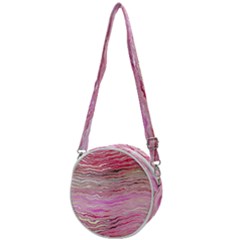 Pink Abstract Stripes Crossbody Circle Bag