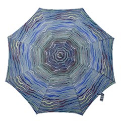 Blue Abstract Stripes Hook Handle Umbrellas (large) by SpinnyChairDesigns