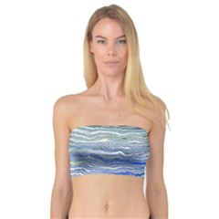 Blue Abstract Stripes Bandeau Top by SpinnyChairDesigns