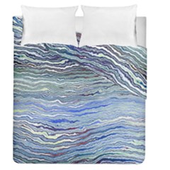 Blue Abstract Stripes Duvet Cover Double Side (queen Size) by SpinnyChairDesigns