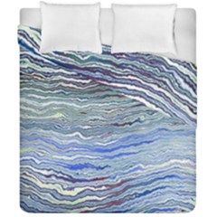 Blue Abstract Stripes Duvet Cover Double Side (california King Size) by SpinnyChairDesigns