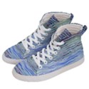 Blue Abstract Stripes Men s Hi-Top Skate Sneakers View2