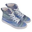 Blue Abstract Stripes Men s Hi-Top Skate Sneakers View3