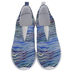 Blue Abstract Stripes No Lace Lightweight Shoes