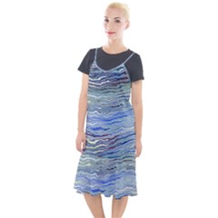 Blue Abstract Stripes Camis Fishtail Dress by SpinnyChairDesigns