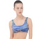 Blue Abstract Stripes The Little Details Bikini Top View1